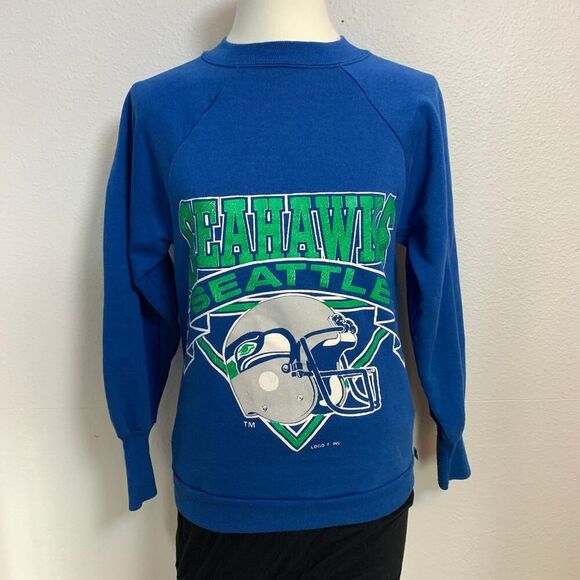 LOGO 7 Tops - Vintage Logo 7 90s Seahawks Sweatshirt Women's Size S Blue